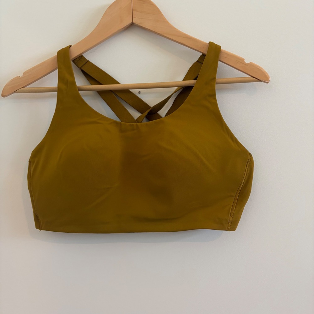 Lululemon AirSupport Bra 36D Gold Mustard Yellow High Impact Running Sports Bra